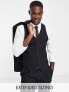 Noak premium wool-rich skinny suit waistcoat in black Chest 46 Regular - фото #1