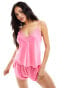 Фото #2 товара Ann Summers Cerise cami set with lace detail in pink