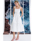 ფოტო #4 პროდუქტის Women's Square-Neck Sleeveless Tiered Dress