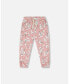 ფოტო #1 პროდუქტის Girl French Terry Sweatpants Pink Jasmine Flower Print - Toddler|Child