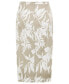 Women's Abstract Floral Drape Front Midi Skirt