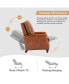 Фото #6 товара Bellino Modern Retro Genuine Leather Recliner with Nailhead Trim