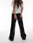 Фото #2 товара Topshop low slung sequin wide leg trouser in black