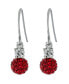 ფოტო #3 პროდუქტის 6mm Pave Crystal Ball Drop Wire Earrings in Sterling Silver