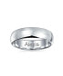 Minimalist Plain Simple .925 Sterling Silver Dome Couples Wedding Band Ring For Women For Men 5MM