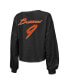 ფოტო #3 პროდუქტის Women's Threads Joe Burrow Black Distressed Cincinnati Bengals Name and Number Off-Shoulder Script Cropped Long Sleeve V-Neck T-shirt