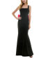 ფოტო #1 პროდუქტის Juniors' Square-Neck Sleeveless Bow-Drape Gown