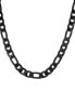 ფოტო #2 პროდუქტის Men's Black Figaro Link Necklace, 24"