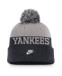 Men's Navy New York Yankees Rewind Peak Cuffed Knit Hat with Pom