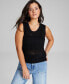 Фото #1 товара Women's Scoop-Neck Sleeveless Sweater Tank Top, Created for Macy's