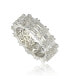ფოტო #1 პროდუქტის Suzy Levian Sterling Silver Cubic Zirconia White Baguette Modern Eternity Band Ring