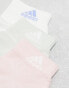 adidas Training 3 pack ankle socks in pastel colours