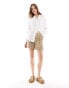 JDY long sleeve loose shirt in white