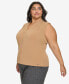 Plus Size Gathered-Shoulder Sleeveless Top