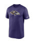 Фото #3 товара Men's Purple Baltimore Ravens Logo Essential Legend Performance T-shirt