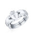 ფოტო #2 პროდუქტის Irish Celtic Trinity Hands Crown Heart BFF Friendship Interlocking Claddagh Puzzle Ring For Teen For Women .925 Sterling Silver