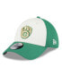 Фото #1 товара Men's White, Green Milwaukee Brewers 2024 St. Patrick's Day 39THIRTY Flex Fit Hat
