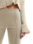 Monki tailored cigarette trousers with split hem in taupe