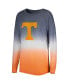 Фото #3 товара Women's Gray, Tennessee Orange Tennessee Volunteers Winkle Dip Dye Long Sleeve T-shirt