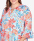 ფოტო #4 პროდუქტის Plus Size Bold Floral Puff Print Top