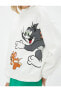 Tom ve Jerry Sweatshirt Bisiklet Yaka Lisanslı Ribanalı Baskılı