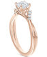 ფოტო #3 პროდუქტის Diamond Round-Cut Twisted Band Engagement Ring (1/2 ct. t.w.) in 14k Rose Gold