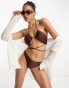 Фото #4 товара South Beach high leg bikini bottom in brown