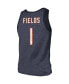 Фото #4 товара Men's Threads Justin Fields Heathered Navy Chicago Bears Player Name and Number Tri-Blend Tank Top