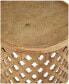 Фото #4 товара Wood Quatrefoil Design Coffee Table with Clear Glass Top, 32" x 32" x 18"