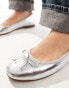 ASOS DESIGN Lullaby basic bow Ballet in silver