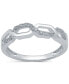 ფოტო #1 პროდუქტის Diamond Hexagon Link Ring (1/10 ct. t.w.) in Sterling Silver