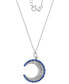 ფოტო #1 პროდუქტის Black Spinel Crescent Moon Pendant Necklace (1/3 ct. t.w.) in Sterling Silver, 16" + 2" extender (Also in Lab-Grown Blue Spinel)