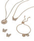 Gold-Tone Crystal Pavé Double Butterfly Slider Bracelet