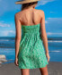 ფოტო #2 პროდუქტის Women's Green Ditsy Sweetheart Mini Beach Dress