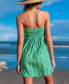 Women's Green Ditsy Sweetheart Mini Beach Dress