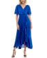 Фото #1 товара Women's Flutter-Sleeve High-Low A-Line Dress
