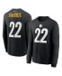 Фото #1 товара Men's Najee Harris Black Pittsburgh Steelers Player Name & Number Long Sleeve T-shirt