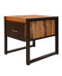 Фото #8 товара 24 Inch Single Drawer Mango Wood Bedside Table, Iron Sled Style Base, Brown, Black
