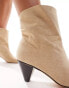 Truffle Collection cone heel ankle boots in sand Бежевый, 37 - фото #2