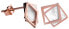 Фото #1 товара Бронзовые серьги в форме двойного квадрата - жемчуг