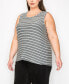 ფოტო #2 პროდუქტის Plus Size Pointelle Stripe Tank Top