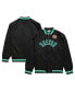 ფოტო #1 პროდუქტის Men's Black Boston Celtics Big and Tall Hardwood Classics Wordmark Satin Raglan Full-Zip Jacket