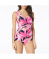 Фото #1 товара Women's Missy Abstract Island V-Neck One piece Swimsuit