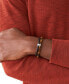ფოტო #2 პროდუქტის Men's Tiger's Eye and Brown Leather Bracelet