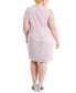 ფოტო #2 პროდუქტის Plus Size V-Slit-Neck Sequin Lace Sheath Dress