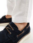 ASOS DESIGN boat shoes in navy suede