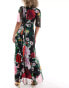 Hope & Ivy Maternity wrap maxi dress in black base floral Разноцветный, 36 - фото #2