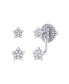 ფოტო #1 პროდუქტის Star Duo Design Yellow Gold Plated Sterling Silver Diamond Stud Women Earring