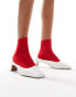 SUI AVA sofie pointelle ankle socks in red