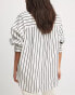 Фото #2 товара NA-KD x Laura Jane Stone oversized shirt with high cuffs in black & white stripe